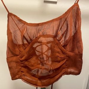 VRG GRL Run To Paris Tie Back Cami // Brown - 10